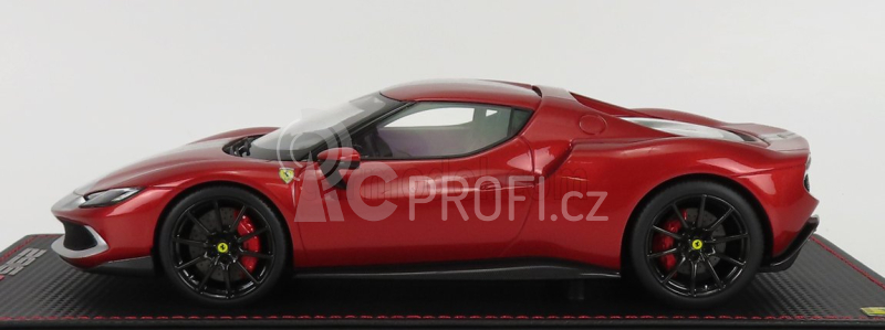Mr-models Ferrari 296 Gtb Hybrid 830hp V6 Assetto Fiorano 2021 - Con Vetrina - With Showcase 1:18 Rosso Imola - Červená Met