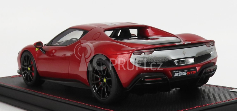Mr-models Ferrari 296 Gtb Hybrid 830hp V6 Assetto Fiorano 2021 - Con Vetrina - With Showcase 1:18 Rosso Imola - Červená Met