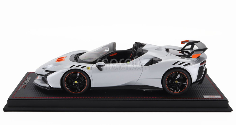 Mr-models Ferrari Sf90 Xx Stradale Spider 2024 - Con Vetrina - With Showcase 1:18 Bianco Artico - Bílá Met Oranžová Černá