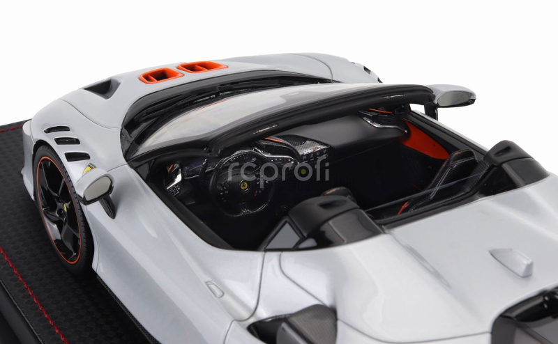 Mr-models Ferrari Sf90 Xx Stradale Spider 2024 - Con Vetrina - With Showcase 1:18 Bianco Artico - Bílá Met Oranžová Černá