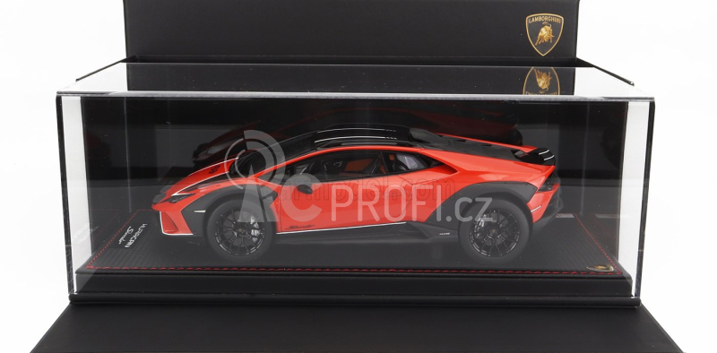 Mr-models Lamborghini Huracan N 63 Sterrato 2022 - Con Vetrina - With Showcase 1:18 Arancio Xanto - Oranžová
