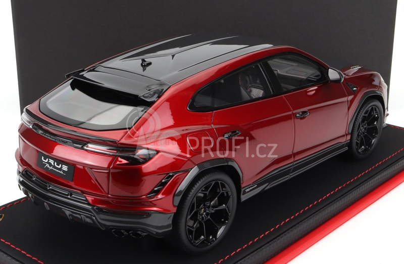Mr-models Lamborghini Urus Performante 2022 - Con Vetrina - With Showcase 1:18 Rosso Efesto - Red Met Carbon