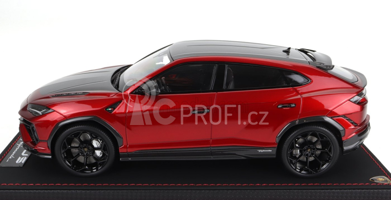 Mr-models Lamborghini Urus Performante 2022 - Con Vetrina - With Showcase 1:18 Rosso Efesto - Red Met Carbon