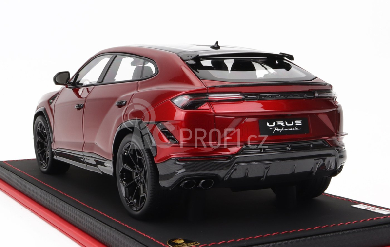 Mr-models Lamborghini Urus Performante 2022 - Con Vetrina - With Showcase 1:18 Rosso Efesto - Red Met Carbon
