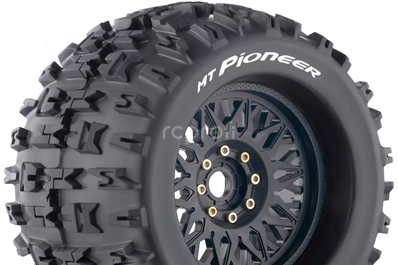 MT-PIONEER SPORT 1/8, 0 a 1/2 offset 17mm odnímatelný hex, Černé disky, 2 ks