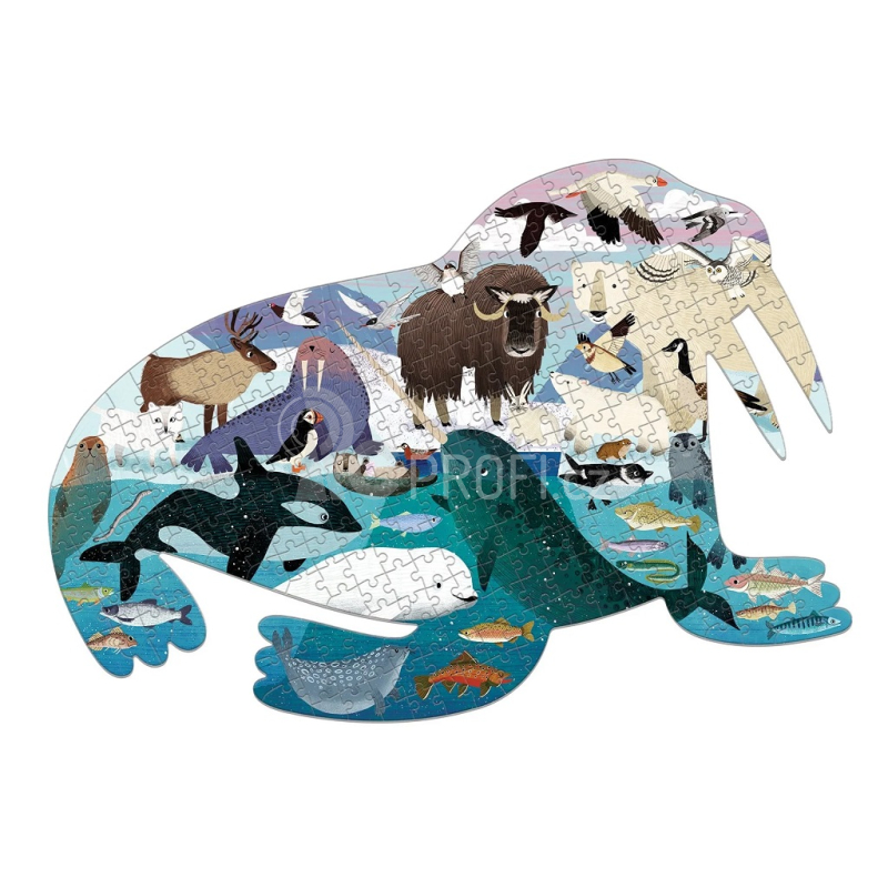 Mudpuppy Puzzle Arktida ve tvaru mrože