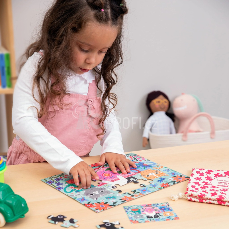 Mudpuppy Puzzle Koťata v hrnku na čaj v látkovém pytlíku 36 dílků