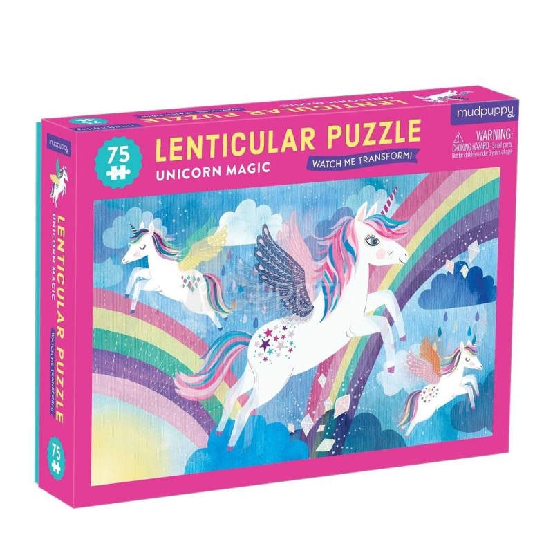 Mudpuppy Puzzle Lentikulární Kouzlo jednorožců 75 dílků Poškozený obal
