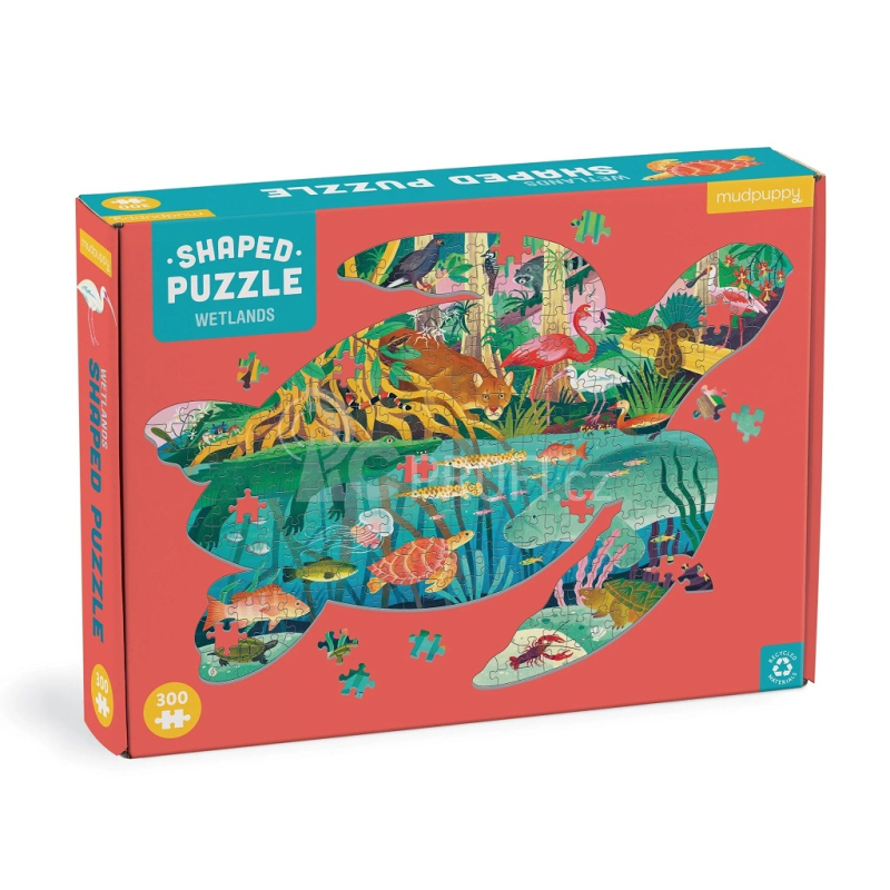 Mudpuppy Puzzle Mokřady ve tvaru želvy 300 dílků