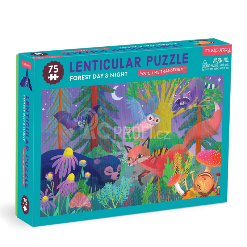 Mudpuppy Puzzle s lentikulárním efektem Les ve dne, v noci 75 dílků