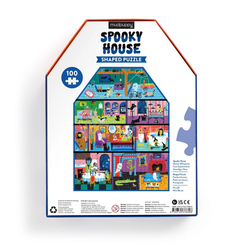 Mudpuppy Strašidelný dům - puzzle ve tvaru domu 100 dílků