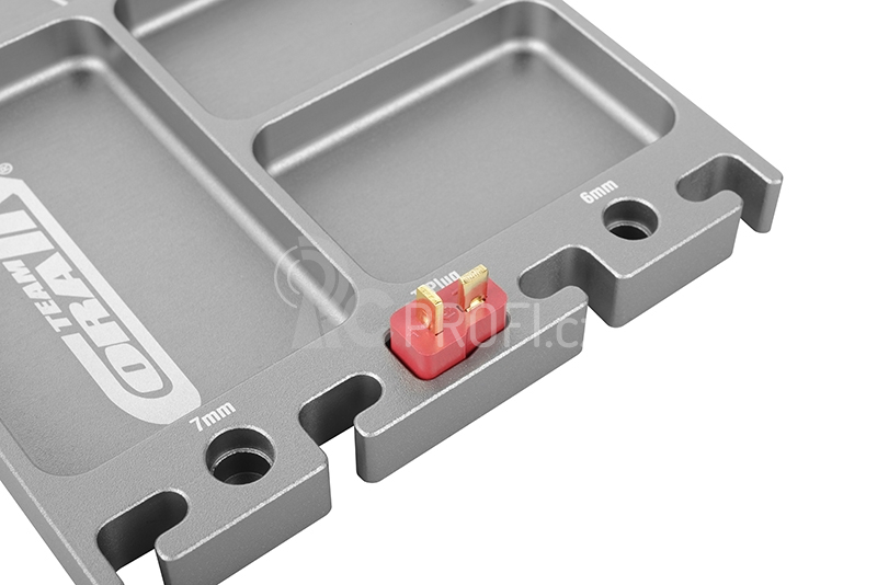 Multi-stojánek a držák - vaničky - pájecí držák - CNC frézovaný - barva červená