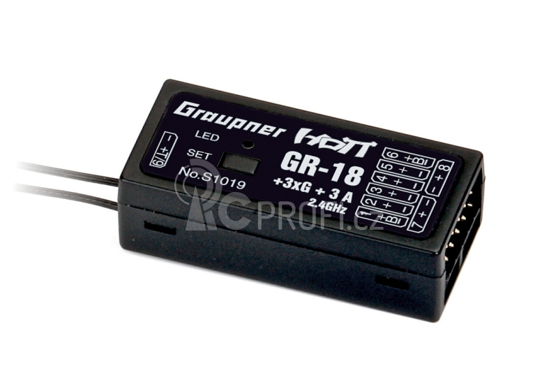 MZ-12 2,4GHz HOTT RC souprava s GR-18 (S1019) (německá verze)