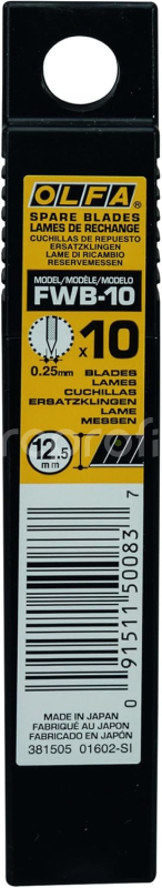 Náhradní extra ostré čepele Olfa FWB-10, 12,5mm (10ks)