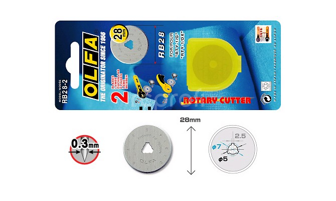 Náhradní rotační čepele OLFA RB 28-2, průměr 28mm, (bal 2ks)