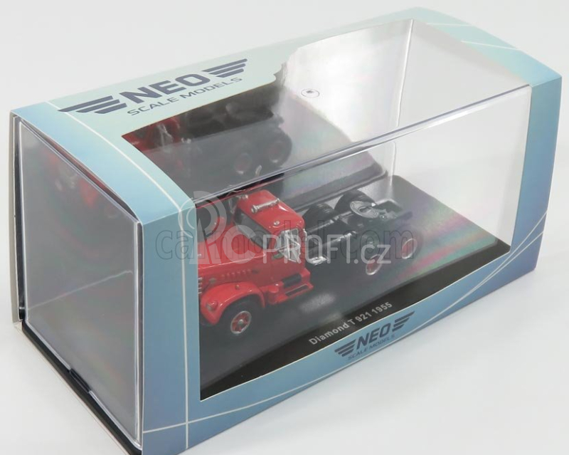 Neo scale models Diamond T921 Tractor Truck 3-assi 1955 1:64 Červená Černá