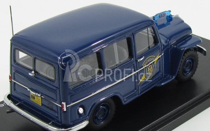 Neo scale models Jeep Willys Station Wagon Michigan State Police 1954 1:43 Blue