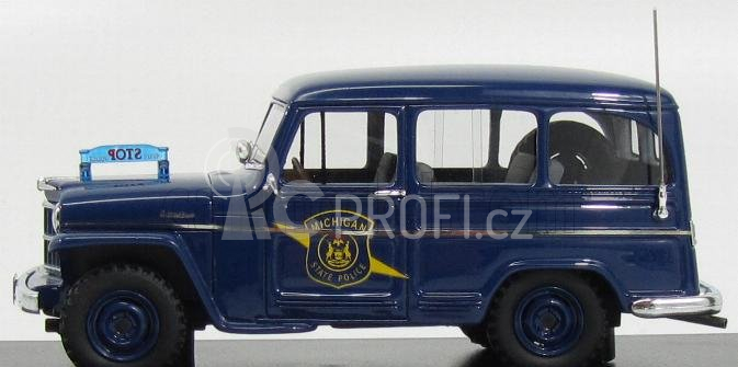 Neo scale models Jeep Willys Station Wagon Michigan State Police 1954 1:43 Blue