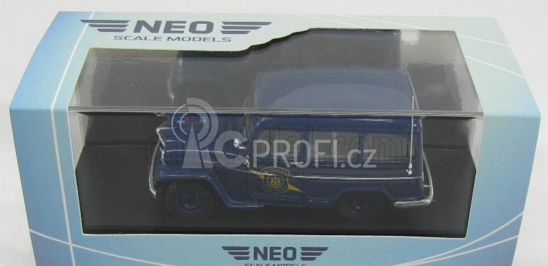 Neo scale models Jeep Willys Station Wagon Michigan State Police 1954 1:43 Blue