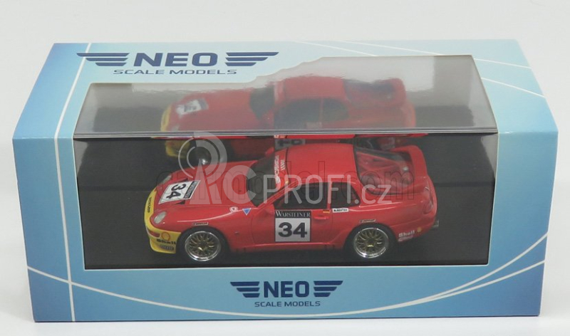 Neo scale models Porsche 968 Turbo Rs Coupe N 34 Adac Gt Cup 1993 M.reuter 1:43 Červená Žlutá