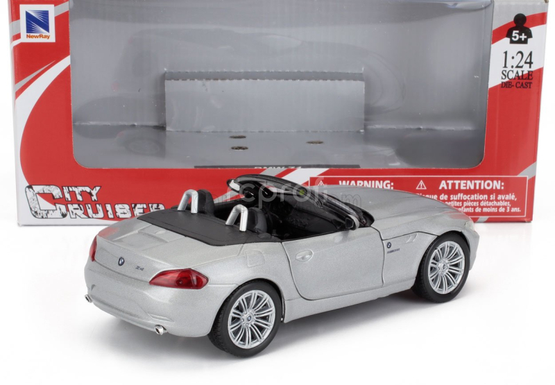 Newray BMW Z4 Spider Cabriolet Open 2009 1:24 Silver