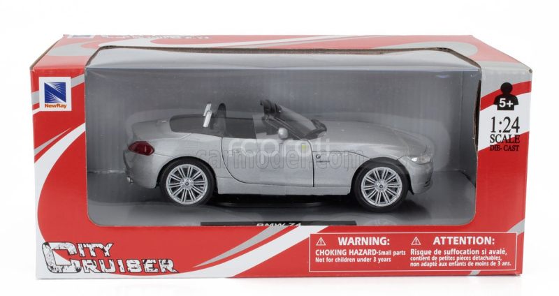 Newray BMW Z4 Spider Cabriolet Open 2009 1:24 Silver