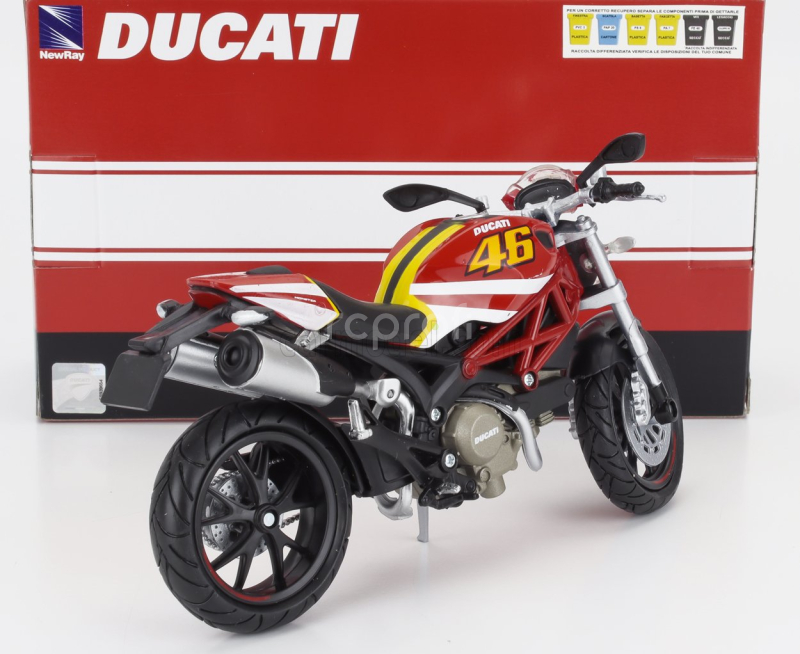 Newray Ducati Monster 796 N 46 2011 1:12 Červená Bílá Žlutá