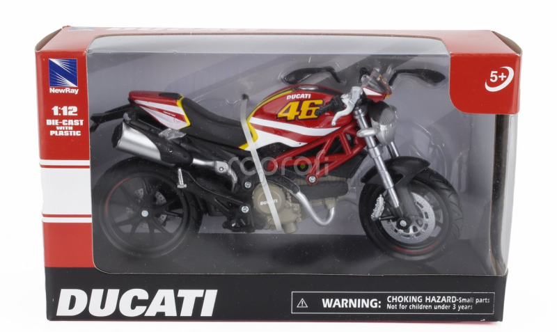 Newray Ducati Monster 796 N 46 2011 1:12 Červená Bílá Žlutá