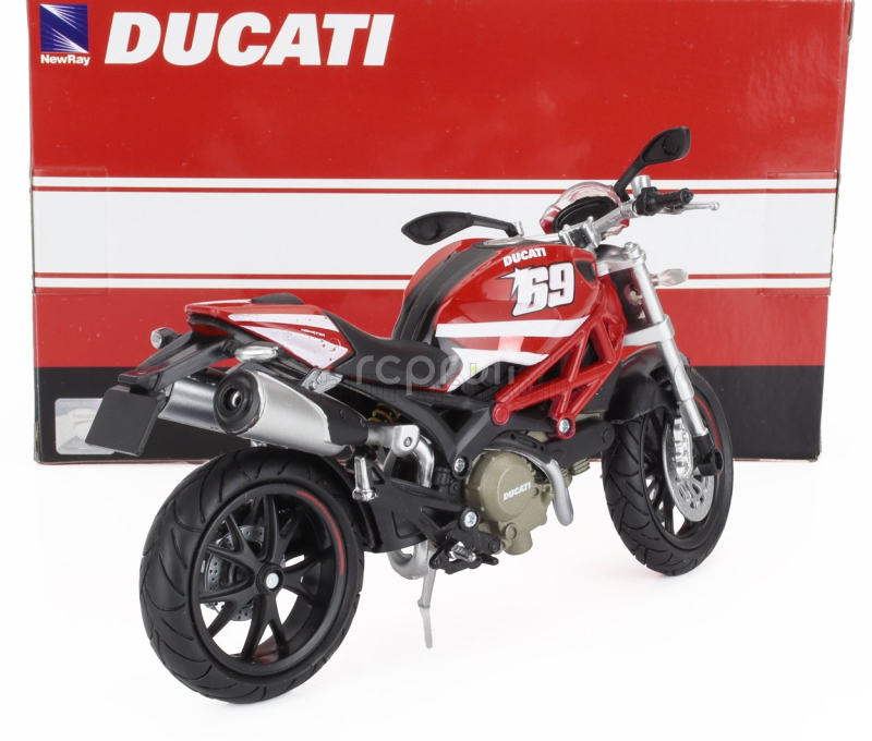 Newray Ducati Monster 796 N 69 2011 1:12 Červená Bílá Žlutá