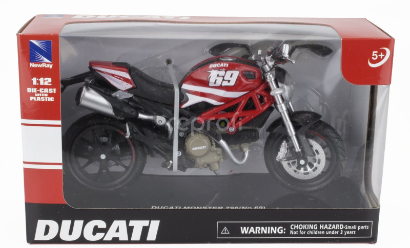 Newray Ducati Monster 796 N 69 2011 1:12 Červená Bílá Žlutá