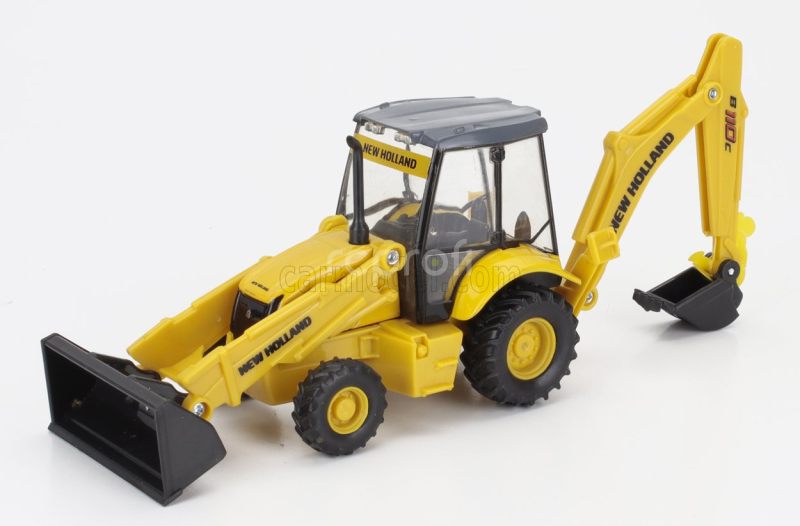 Newray Iveco fiat Daily Roll-off Pianale 2023 With Accessories + New Holland B110c Ruspa Gommata - Scraper Tractor 1:36 Žlutá Černá