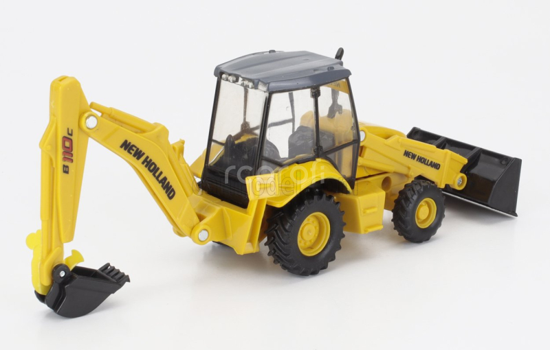 Newray Iveco fiat Daily Roll-off Pianale 2023 With Accessories + New Holland B110c Ruspa Gommata - Scraper Tractor 1:36 Žlutá Černá