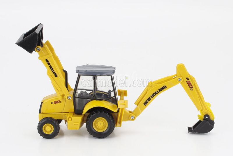 Newray Iveco fiat Daily Roll-off Pianale 2023 With Accessories + New Holland B110c Ruspa Gommata - Scraper Tractor 1:36 Žlutá Černá