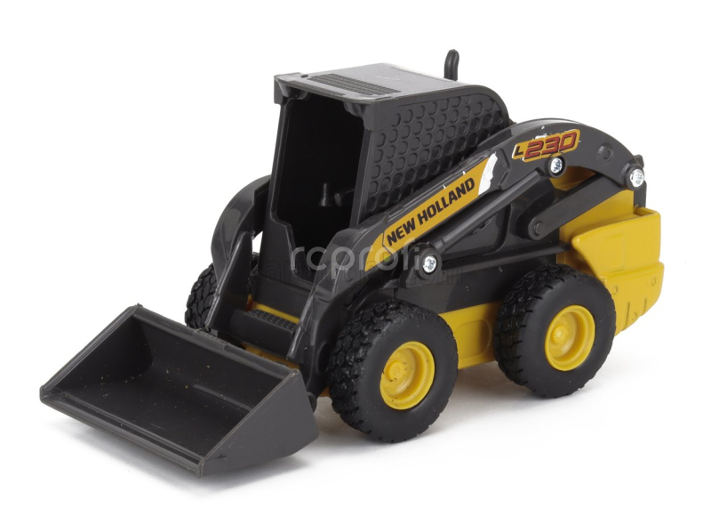 Newray Iveco fiat Daily Roll-off Pianale 2023 With Accessories + New Holland L228 Ruspa Gommata - Skid Steer Scraper Tractor 1:36 Žlutá Černá