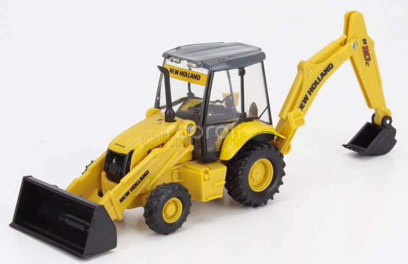 Newray Iveco fiat Daily Roll-off Pianale 2023 With New Holland B110c Ruspa Gommata - Scraper Tractor 1:36 Žlutá Černá
