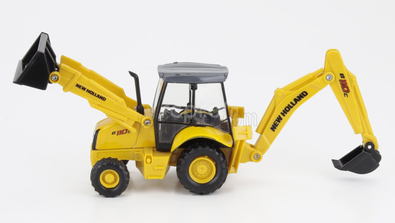 Newray Iveco fiat Daily Roll-off Pianale 2023 With New Holland B110c Ruspa Gommata - Scraper Tractor 1:36 Žlutá Černá