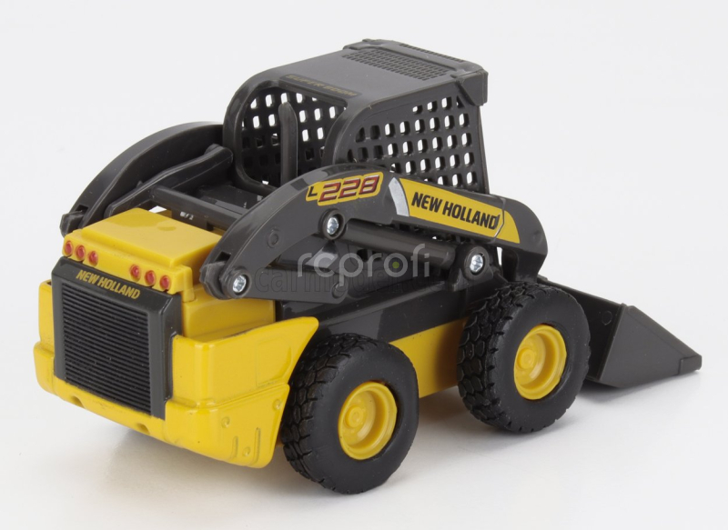 Newray Iveco fiat Daily Roll-off Pianale 2023 With New Holland L228 Ruspa Gommata - Skid Steer Scraper Tractor 1:36 Žlutá Černá
