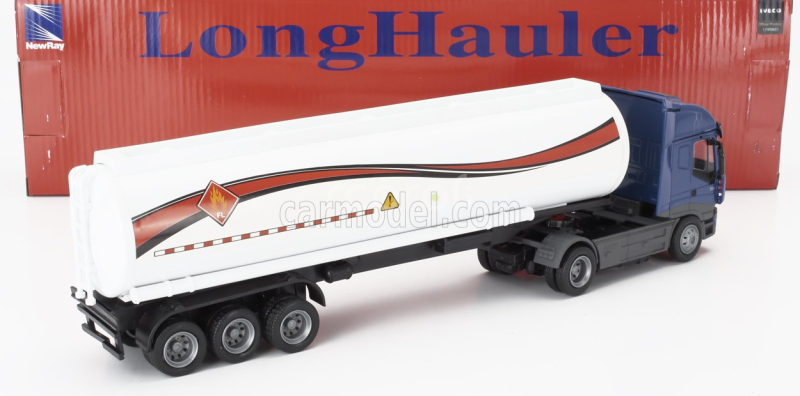 Newray Iveco fiat Stralis 540 Tanker Truck Fuel Transports 2009 1:43 Modrá Bílá