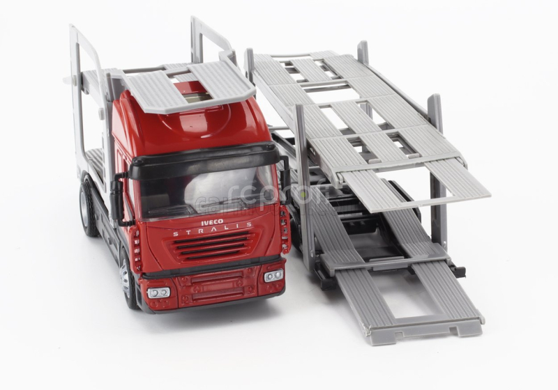 Newray Iveco fiat Stralis 540 Truck Car Transporter 2009 1:43 Červená Šedá