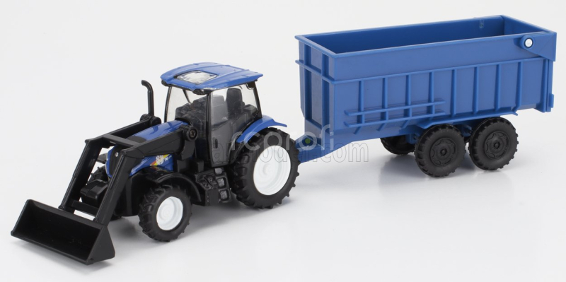 Newray Iveco fiat Stralis 540 Truck Pianale 2009 With New Holland T6.175 Tractor + Trailer 1:43 Žlutá Modrá Černá