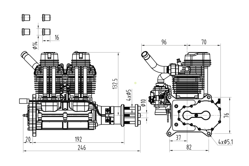 NGH GF60i2 Čtyřtaktní benzinový motor