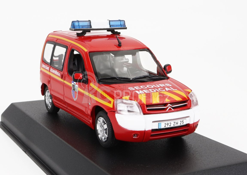 Norev Citroen Berlingo Pompiers Secours Medical 2004 1:43 Červená Bílá