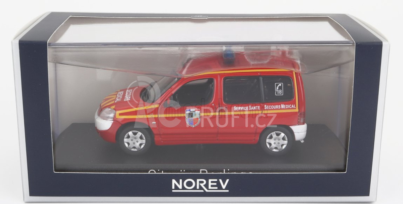 Norev Citroen Berlingo Pompiers Secours Medical 2004 1:43 Červená Bílá