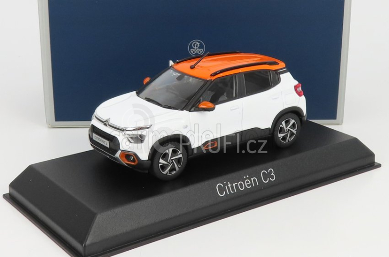 Norev Citroen C3 2021 1:43 Bílá Oranžová