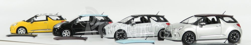 Norev Citroen Set 4x Ds3 2010 1:43 Žlutá Černá Bílá Stříbrná