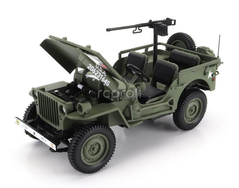 Norev Jeep Willys Cabriolet Open Army D-day Normandy 1944 1:18 Vojenská Zelená