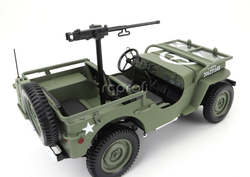 Norev Jeep Willys Cabriolet Open Army D-day Normandy 1944 1:18 Vojenská Zelená