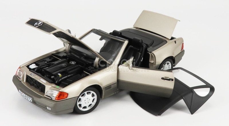 Norev Mercedes benz Sl-class Sl500 Cabriolet 1989 1:18 Kouřová Stříbrná Met