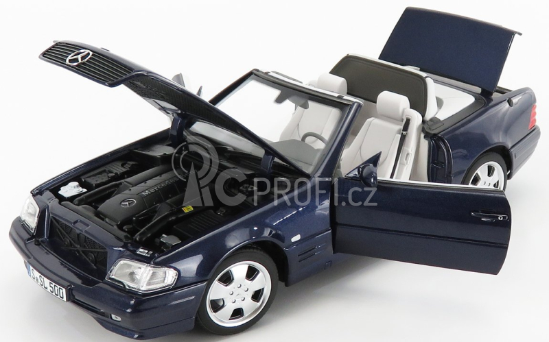 Norev Mercedes benz Sl-class Sl500 (r129) Spider Hard-top 1998 1:18 Blue Met