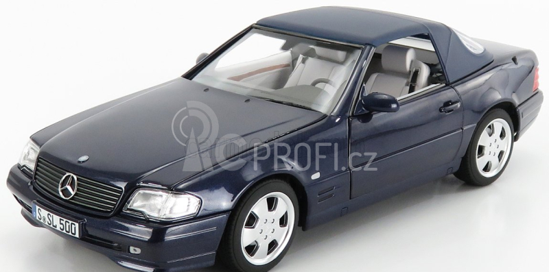 Norev Mercedes benz Sl-class Sl500 (r129) Spider Hard-top 1998 1:18 Blue Met